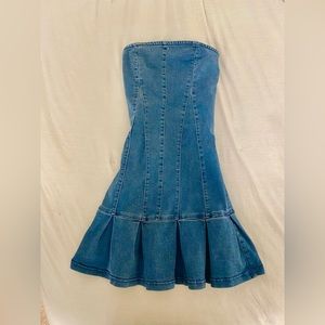 Urban outfitters Brandi denim strapless mini dress